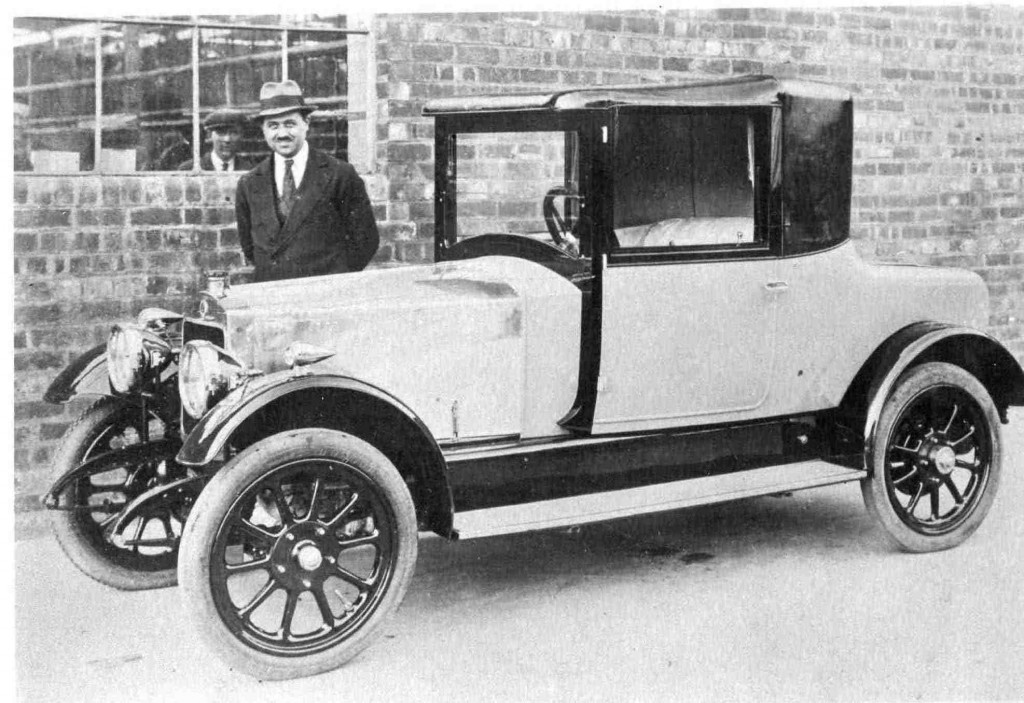 Edgar Race and his car at the Gas Works. Photo courtesy of V. Hopkinson