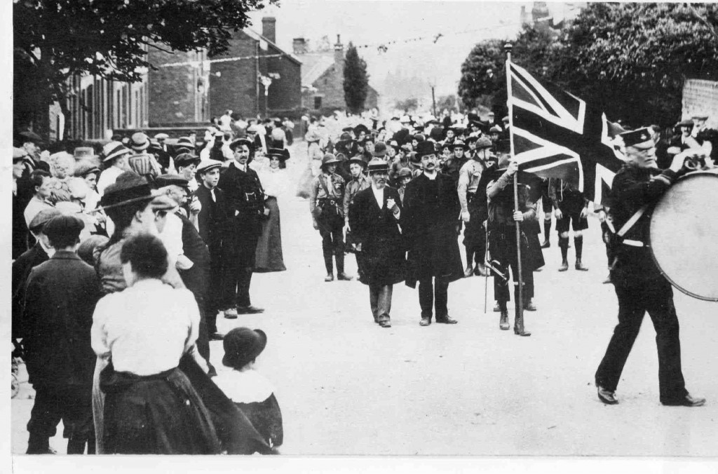 Parade up High Street near Ashley Lane about 1917. See note below