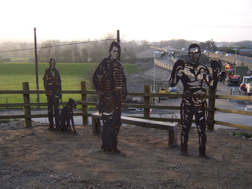 Statues on Bridge over Sheffield Road 12 March 2012 Colin Savage (for